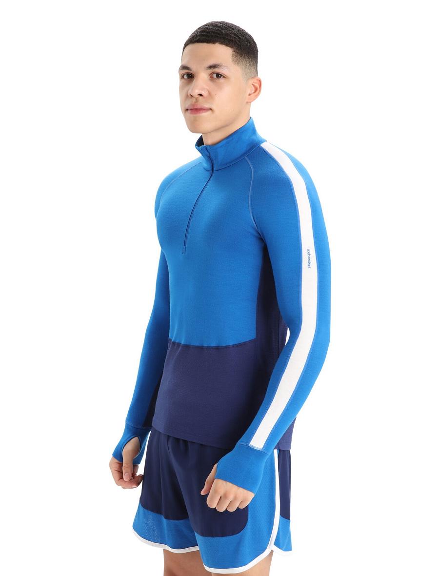 Icebreaker 260 ZoneKnit™ Merino Long Sleeve Half Zip Miesten Base Layers Kuninkaallinen Sininen Laivastonsininen | FI 1324KORI